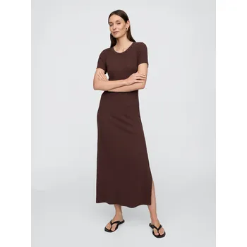 Dámské šaty GAP Maxi žebrované šaty - Dámské GAP hnědá 3463590