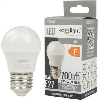 Žárovka LED žárovka LED Koule P45 E27 7W 630lm 4000K Neutrální Ecolight