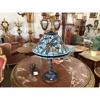 Stojací lampa Tiffany lampa 1xpatice 60 cm Světle modrá