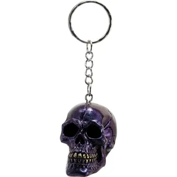 PŘÍVĚSEK NA KLÍČE metalická LEBKA přívěsek LEBKA metalíza