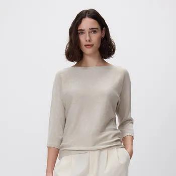 Dámský svetr Reserved - Svetr z metalické pleteniny - zlatý - 7226B-GLD - 7226B-GLD-XS