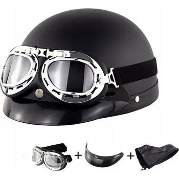 Helma na motorku MOTOCYKLOVÁ PŘILBA HELMA OŘECH KOŽENÁ VELIKOST L S BRÝLEMI