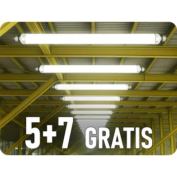 LED voděodolná lampa 36W, 4320lm (120lm/W), IP65, 120cm, 5+7 zdarma! Neutrální bílá