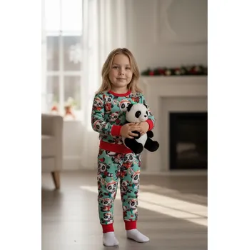 Dívčí mikina Dětská vánoční mikina pandy a dárečky Velikost: 56/68 Dětská mikina