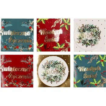Vánoční dekorace Vánoční přáníčka otevírací samolepicí k podepsání dárků 12 kusů