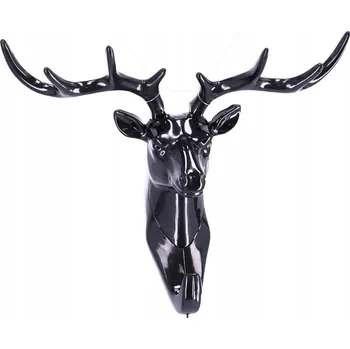 Věšák Nástěnný háček s parožím ve formě samolepky - černý