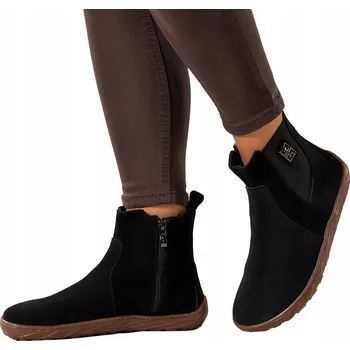 Dámská zimní obuv KOTNÍKOVÉ BOTY Kotníkové boty Černé Dámské KOŽENÉ Široké Pohodlné S ozdobou MÓDNÍ vel. 39