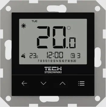 Stavebniny TECH Controllers EU-F-4z v1-BK - Drôtový izbový regulátor dvojstavový do rámčeka čierny