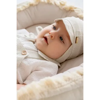 Čepice Dětská bavlněná čepice Jamiks DELMAR DELMAR.Nak.glo.JLH161.K béžová 80X, vel. 36