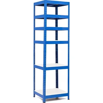 regál Policový regál Trestles RH 2200x600x500, nosnost 2100 kg, 6 polic bílých Barva: modrá