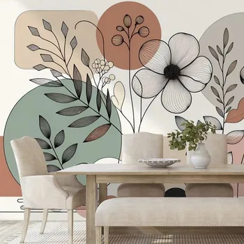 Tapeta Dovido Fototapeta abstraktní květiny a listy