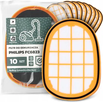 Filtr do vysavače 10x FILTR do VYSAVAČE Philips FC6823 Vzduchový Pěnový Silný FILTRY EM-W