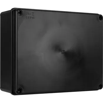 Elektroinstalační krabice Hermetická elektroinstalační krabice na stěnu 300x220x120mm IP65 černá, bez průchodek Pawbol