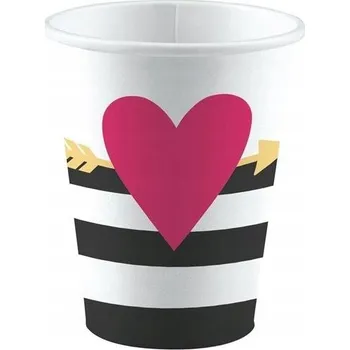 Party nádobí Papírové kelímky Amscan Everyday Love 8 ks 250 ml