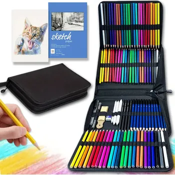 Pastelka UMĚLECKÁ SADA 146 DÍLŮ PRO MALOVÁNÍ VELKÁ JAKO DÁREK TUŽKY PASTELKY V POUZDRU
