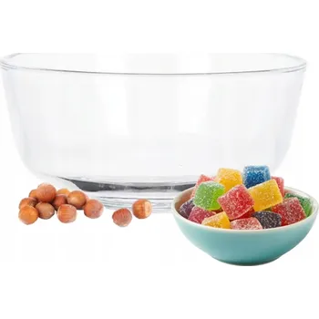 Skleněná miska SALÁTOVÁ MÍSA na svačinu s oříšky, průhledná, 11,5 cm