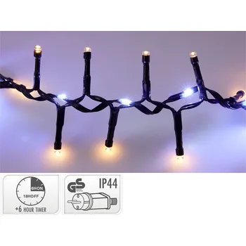 Vánoční dekorace Světelný řetěz 1410 LED studená/teplá bílá, délka 20 m, venkovní. 230 V, efekt vodopádu