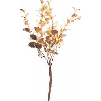 Vánoce Větvička MagicHome eukalyptus, zlatá, 15cm