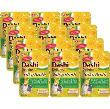 Krmivo pro kočku INABA Dashi Delights Silky Broth Chicken with Tuna & Scallop Recipe 12x40g