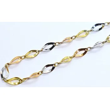 Náramek Klenoty Budín Dámský pevný zlatý náramek ze tří barev zlata 19,50cm 585/1,86gr HK7134 (Klenoty Budín Dámský pevný zlatý náramek ze tří barev zlata 19,50cm 585/1,86gr HK7134)