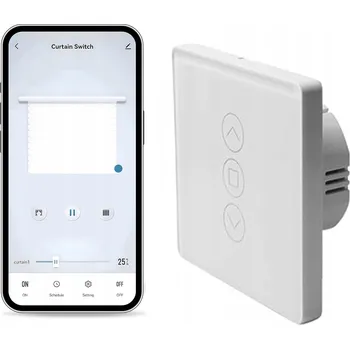 vypínač Dotykový skleněný vypínač pro ovládání rolet, žaluzií a garnýží s WIFI TUYA, bílý