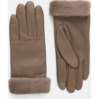 Rukavice Kožené rukavice BOSS Giorgy dámské, hnědá barva, 50548885 84X, vel. M