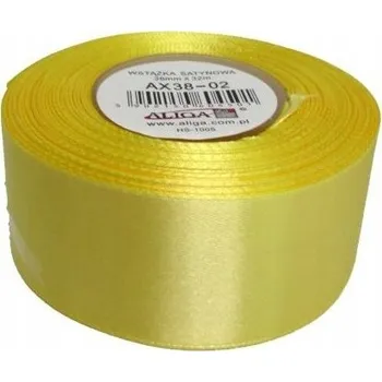 Stuha Saténová stuha 38mm/32m žlutá AX 38-02, Aliga