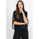 Kepa Style halenka s šifónovými rukávy Locika černá Velikost: 44