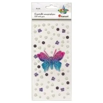 Set školních potřeb Kryształki samoprzylepne motyl 3D 75x60mm 82szt (pl, 2000, Titanum)