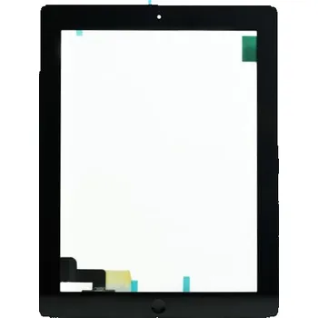 Premium přední dotykové sklo (touch screen) s tlačítkem Home Button a lepidlem pro iPad 2 - černé