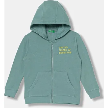 Chlapecká mikina Dětská bavlněná mikina United Colors of Benetton 3J68G503V.P.seasonal tyrkysová 06X, vel. 104