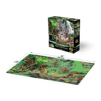 Puzzle PRIME 3D Svítící PUZZLE - Tygr u vodopádu 100 dílků