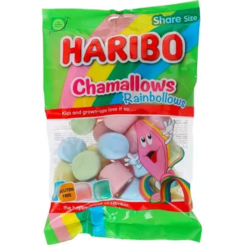 Bonbon Marshmallow HARIBO Chamallows 175 g RAINBOLLOWS (měkké pěnové ovocné cukrovinky, bez lepku)