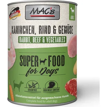 Krmivo pro psa 24x800g MAC's Adult - králičí a zelenina