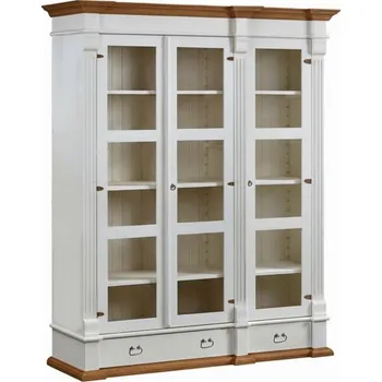 Komoda Rustikální vitrína SWEET HOME VIT66 3D Barevné provedení: Bílá - bezbarvý vosk