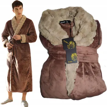 Pánský župan Pánský župan MĚKKÝ TEPLÝ plyšový na zavazování HOTELOVÝ elegantní DLOUHÝ M