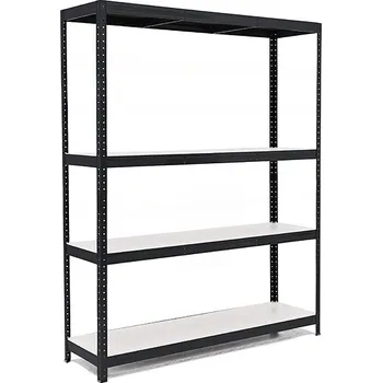 regál Policový regál Trestles RH 2000x1200x600, nosnost 1400 kg, 4 police bílé Barva: černá