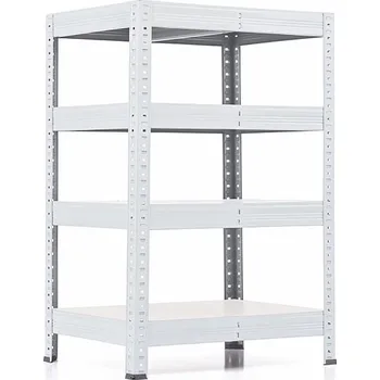 regál Policový regál Trestles RH 900x600x500, nosnost 1400 kg, 4 police bílé Barva: bílá