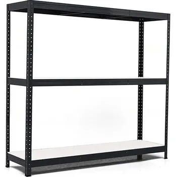 regál Policový regál Trestles RH 1200x1600x450, nosnost 900 kg, 3 police bílé Barva: černá