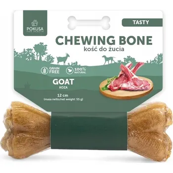 Pamlsek pro psa Žvýkací kost pro psy Pokusa 12 cm s kozím masem