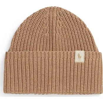 Čepice Dětská bavlněná čepice Polo Ralph Lauren 313950725004 hnědá 82X, vel. 58