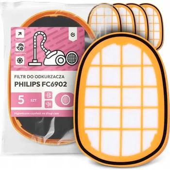 Filtr do vysavače 5x FILTR do VYSAVAČE Philips FC6902 Vzduchový Pěnový OMYVATELNÝ EM-W