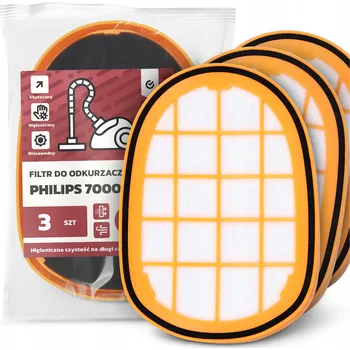 Filtr do vysavače 3x FILTR do VYSAVAČE Philips 7000 Vzduchový Omyvatelný Vyměnitelný FILTRY EM-W