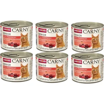 Krmivo pro kočku ANIMONDA Cat Carny Senior hovězí maso a krůtí srdce 6x200g