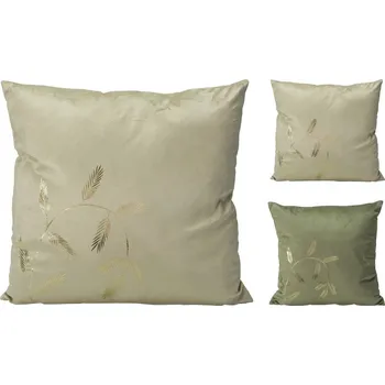 Povlečení Polštář sametový 45×45 cm se zlatou větvičkkou (mix barev)