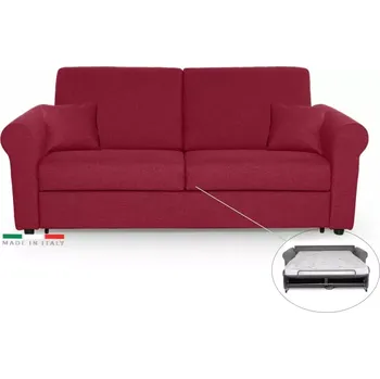 Pohovka Pohovka SAVONA s rozkladem na každodenní spaní, 140, červená (alaska 12)