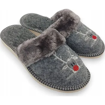 Dámská obuv Dámské teplé plstěné Pantofle sob vánoční 40