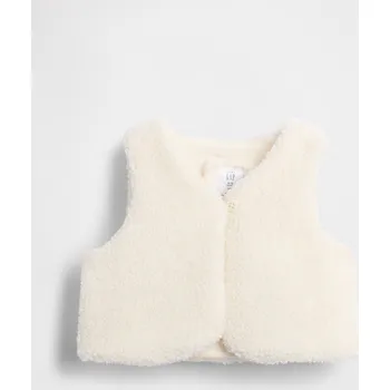 Dívčí vesta Dětská dívčí sherpa vesta GAP krémová 3463805