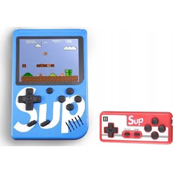 Herní konzole Mini přenosná konzole SUP 400 her - modrá (pro dva hráče)