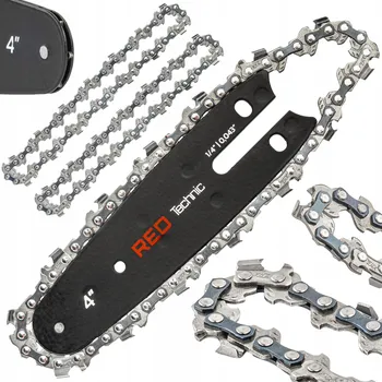 Pilová lišta VODÍCÍ LIŠTA NA ŘETĚZOVÉ PILY PRO AKUMULÁTOROVOU PILU 10 CM 4" + 2X ŘETĚZ 1,4" 0.043